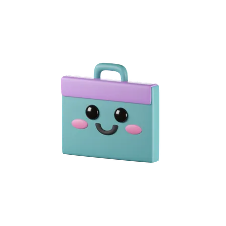 3 D Render Of Cute Briefcase Icon 3D Icon