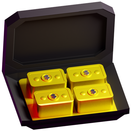 Briefcase And Money  3D Icon