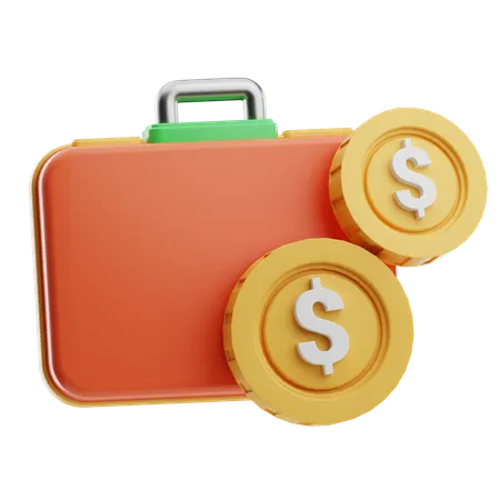 Briefcase and Money  3D Icon