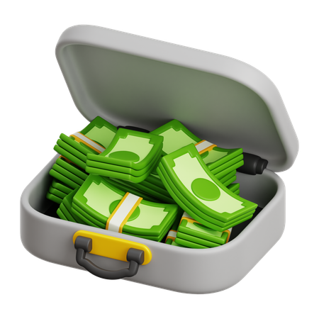 Briefcase Cash Bundle  3D Icon