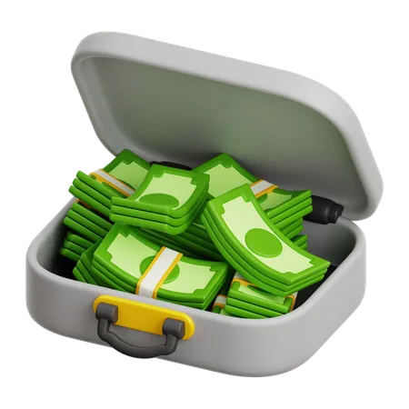 Briefcase Cash Bundle  3D Icon