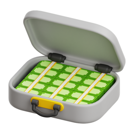 Briefcase Cash Money  3D Icon