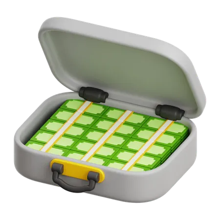 Briefcase Cash Money  3D Icon