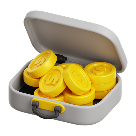 Briefcase Coin Bundle  3D Icon