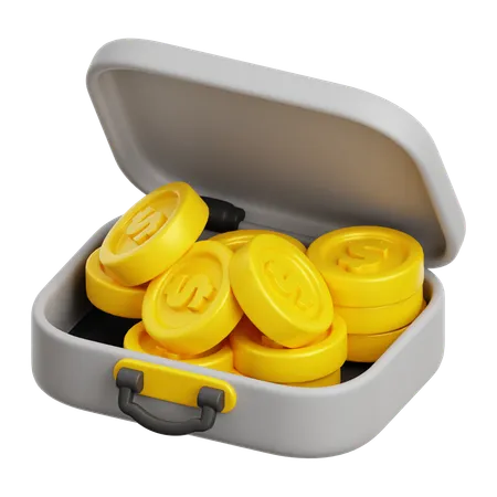 Briefcase Coin Bundle  3D Icon