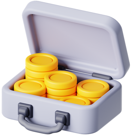 Briefcase Coins  3D Icon