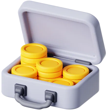 Briefcase Coins  3D Icon