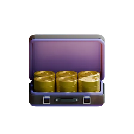 Briefcase Coins  3D Icon