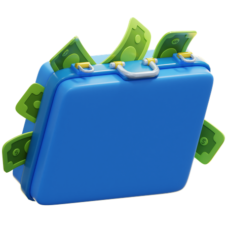 Briefcase Containing Money  3D Icon