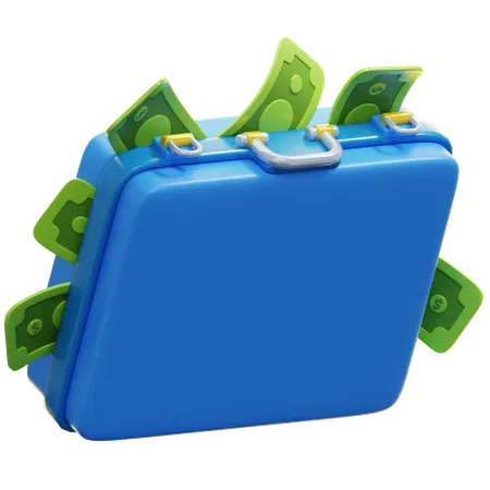 Briefcase Containing Money  3D Icon