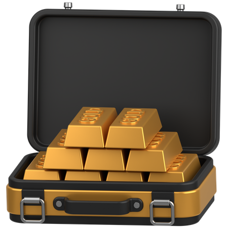 Briefcase Gold  3D Icon