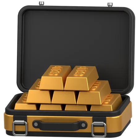 Briefcase Gold  3D Icon