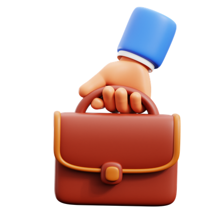 Briefcase Holding Hand Gestures  3D Icon