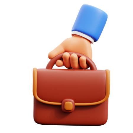 Briefcase Holding Hand Gestures  3D Icon