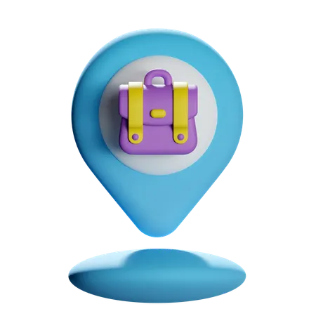 Briefcase Location Pin  3D Icon