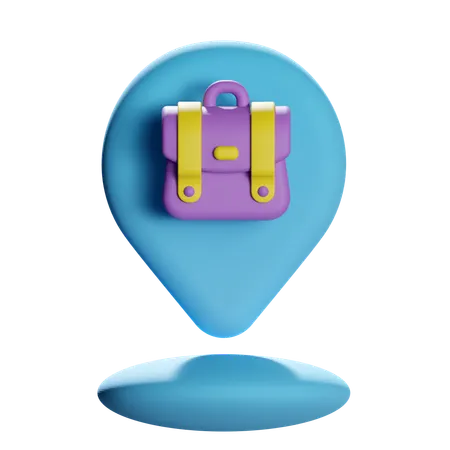 Briefcase Location Pin  3D Icon