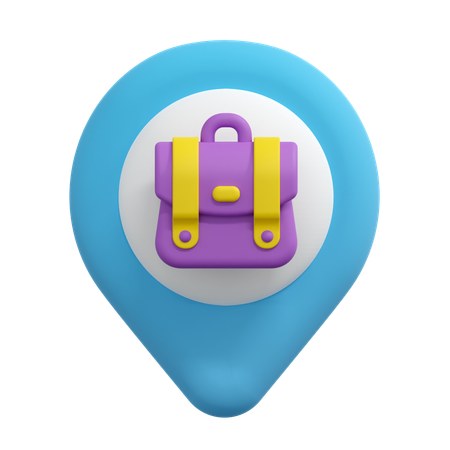 Briefcase Location Pin  3D Icon