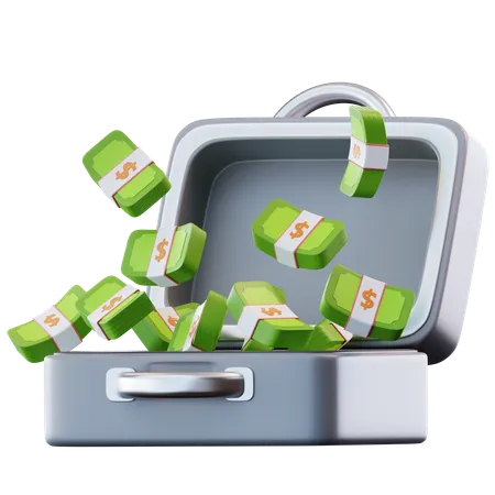 Briefcase Money  3D Icon