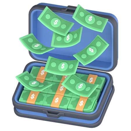 Briefcase money  3D Icon