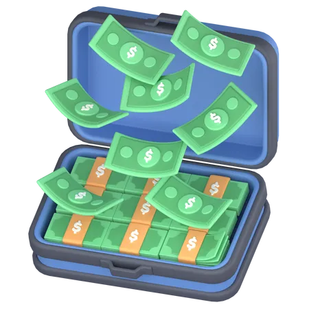Briefcase money  3D Icon