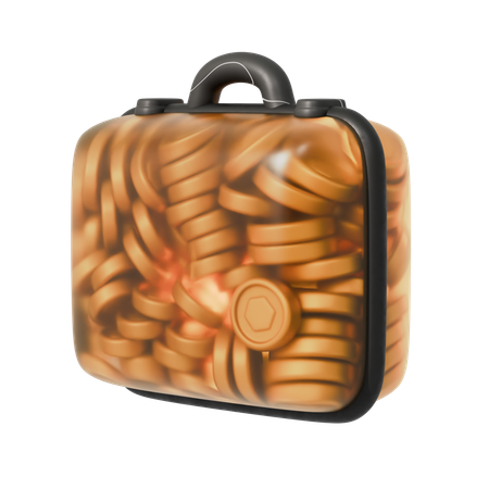 Briefcase with Coins  3D Icon