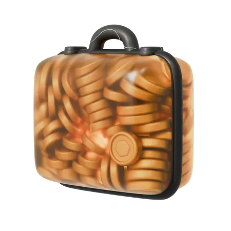 Briefcase with Coins  3D Icon