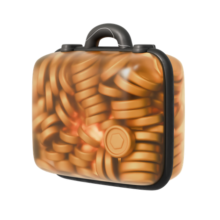 Briefcase with Coins  3D Icon