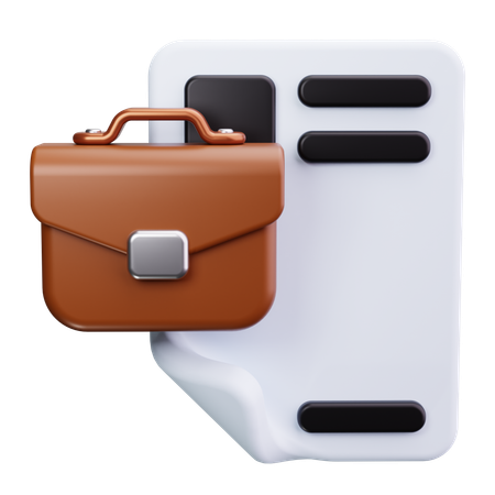 Briefcase With Contract  3D Icon