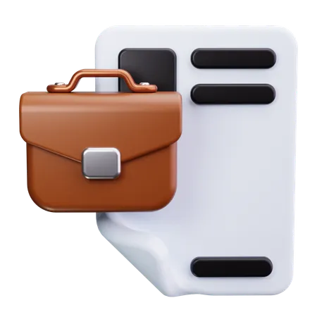 Briefcase With Contract  3D Icon