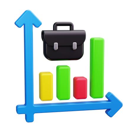 Briefcase With Graph  3D Icon