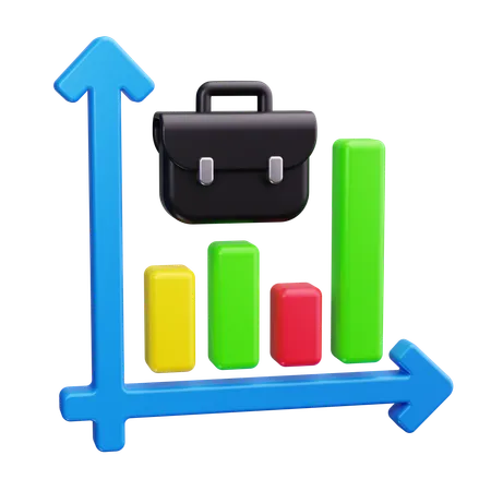 Briefcase With Graph  3D Icon