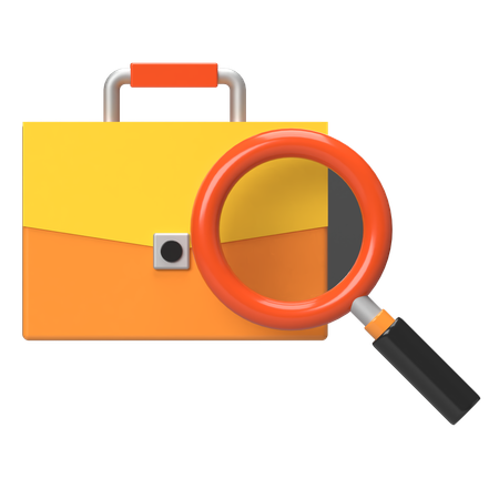 Briefcase With Magnifier  3D Icon