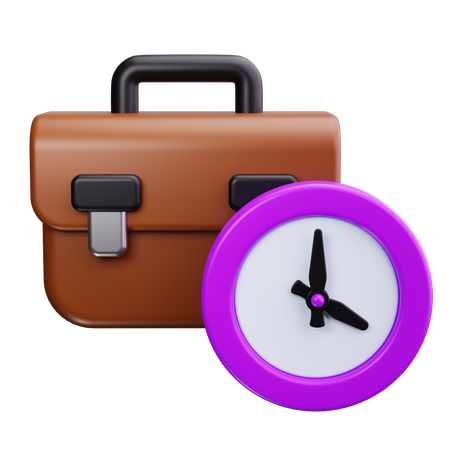 Briefcase With Time Limit Symbol  3D Icon