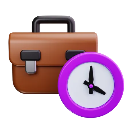 Briefcase With Time Limit Symbol  3D Icon