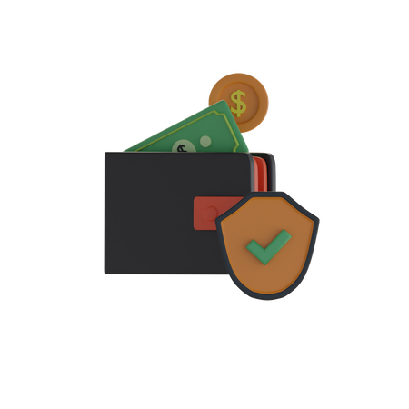 Wallet - Kostenlose Sicherheit  3D Icon