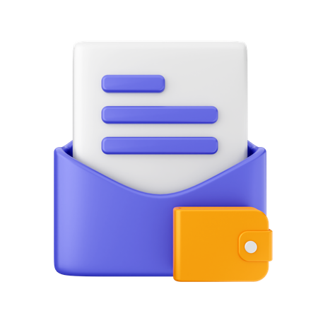 Brieftasche Mail  3D Icon