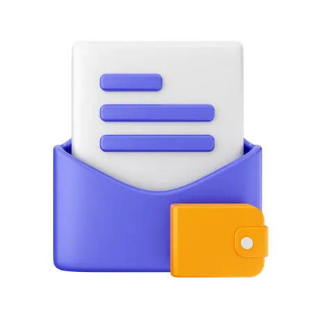 Brieftasche Mail  3D Icon