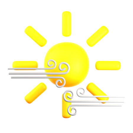 Bright and windy  3D Icon