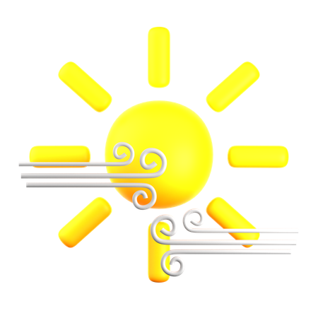 Bright and windy  3D Icon