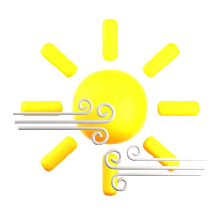 Bright and windy  3D Icon