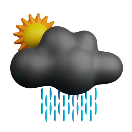 Bright Thunder Rain But Shiny  3D Icon