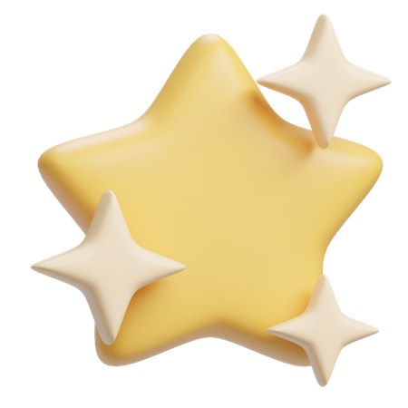 5 estrellas brillantes  3D Icon