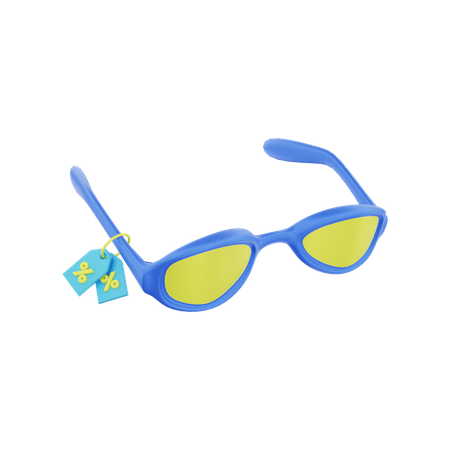 Brille mit Rabatt-Tag  3D Illustration