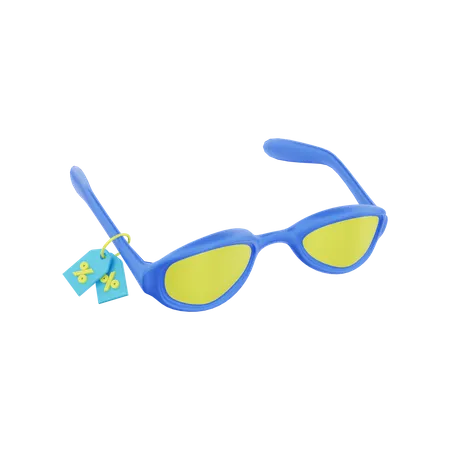 Brille mit Rabatt-Tag  3D Illustration