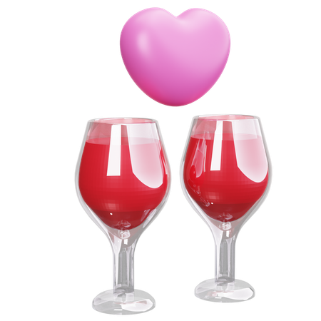 Brinde de vinho  3D Icon