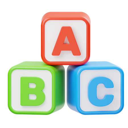 Brinquedo de blocos de alfabeto  3D Icon