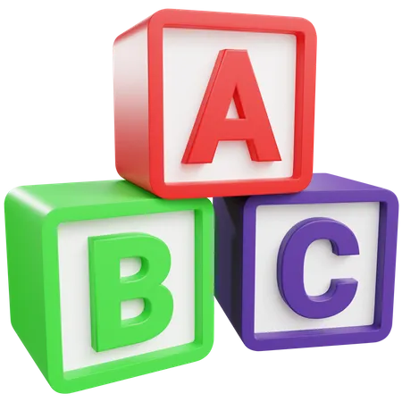 Caixa de brinquedo alfabeto  3D Icon