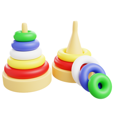 Brinquedo de anel de empilhamento  3D Icon