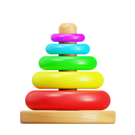 Brinquedo de anel de empilhamento  3D Icon
