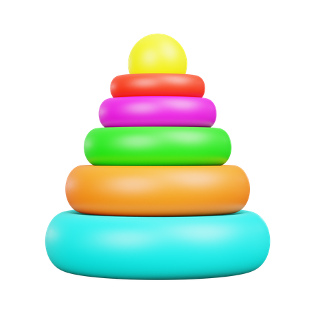 Brinquedo de anel de empilhamento  3D Icon